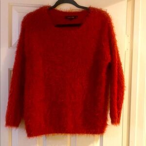 Love Tree Cozy Red Fuzzy Sweater